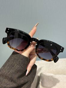 1副女士方形镜框时尚眼镜，时尚沙滩配饰 - 彩色 - 查看 4