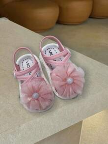 韩版珍珠心形女童凉鞋，时尚百搭西式软底凉鞋 - 粉色 - 查看 4