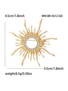 Spille da sole con cristalli di lusso - Spille creative per donne, accessori per gioielli casual da festa / regali per amici, decorazioni - sole - Visualizzare 9