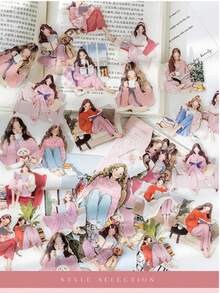 30pcs/Pack Vintage Aesthetic Stickers For Girls Scrapbooking, Creative DIY Decorative Stickers, Gift For Holidays, Personalized Scrapbook School Supplies - Pink - View 3