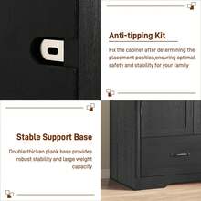 Armoire Wardrobe With Mirror & Lights, 71" Farmhouse Arched Design, Features Hanging Rod & Drawers For Bedroom Storage - 黑色 - 查看 7