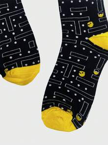 1 Pair Dot Print Mid-Calf Socks For Men - Black - View 6