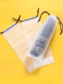 5/10pcs Umbrella Storage Bags, Matte Transparent Drawstring Umbrella Bags, Waterproof Drawstring Storage Bags, Essential For Travel And Commute, Reusable, Suitable For School, Office, Home, Travel, Back To School, Summer Cooling, Beach, Travel,Women's Day,Travel Essentials,Wedding Favours,Y2k,Bedroom,Car Accessories Women,Kitchen Decor - Multicolor - View 4