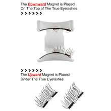 Waloshow 3 Pairs/Set CC Curled Natural Look Magnetic False Eyelashes, Reusable With Professional Applicator, No Glue Needed, Easy To Wear And Remove, Creates Natural Makeup Look, 3D Natural Spiky Cartoon Style Fluffy Soft Fake Lashes - Natural Lashes - View 9