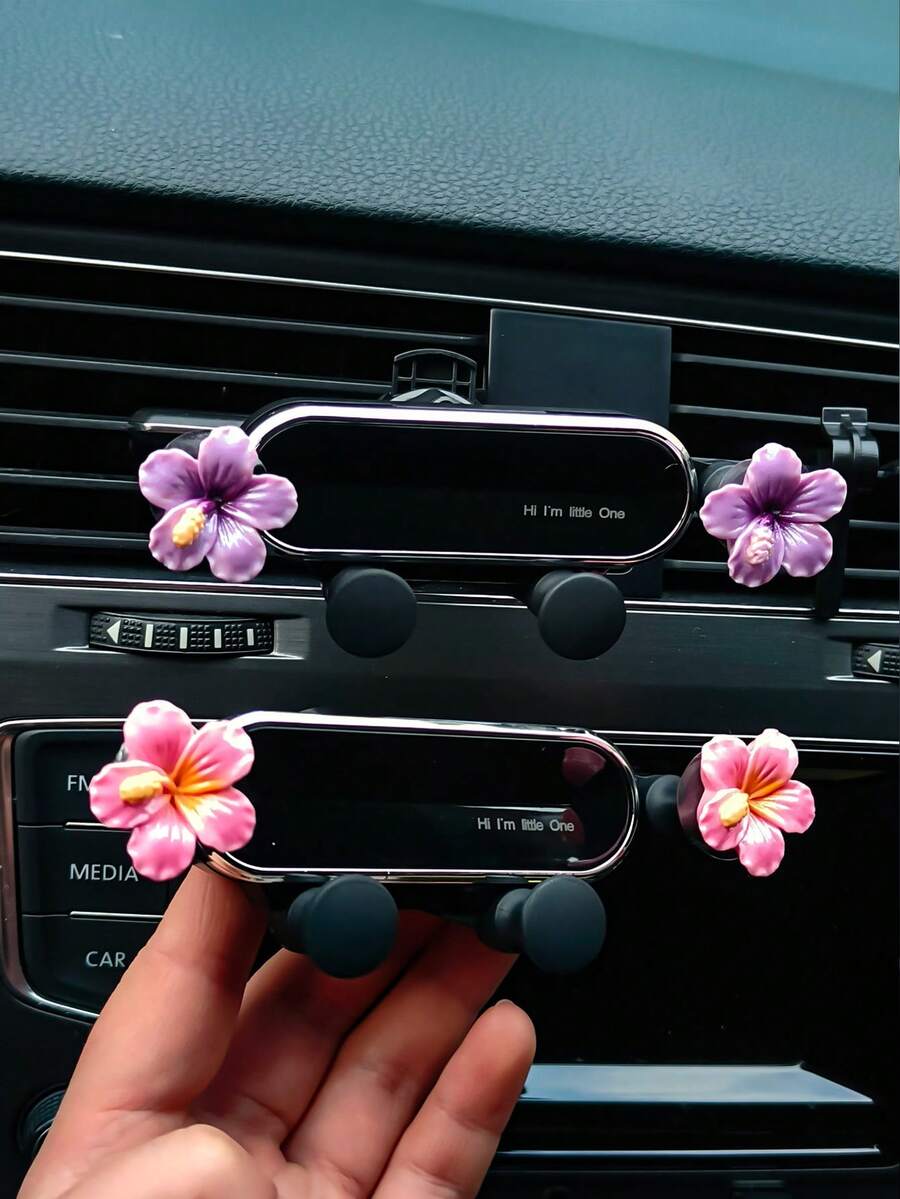 Car-Mounted Flower Bud Phone Holder, Dedicated For Car Interiors, Cute Air Vents, Car Navigation, Car Phone Stand, 2025 New Model - A - View 1