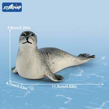 [经儿童认证] 玩具海洋动物 - 鲸鱼、海豚、企鹅等 - 细致的海洋生物 - 逼真的雕像，适合感官箱 - 海洋生物套装 - 3 岁以上，海洋海洋动物模型沐浴套装玩具雕像鲨鱼海龟装饰玩具套装礼物收藏认知玩具，适合男孩女孩 - 彩色 - 查看 33