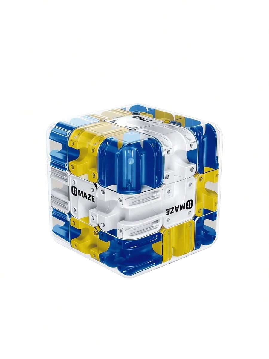 3D Rotating 3x3 Magic Cube Bead Maze | Must-Have Christmas Gift Kids Brain-Boosting Educational Puzzle Toy - Màu xanh lam - Xem 1