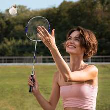 Juego de 2 Raquetas de bdminton Incluye Bolsa de bdminton, 2 Balas de bdminton, 2 empuaduras para Raquetas Juego de Raquetas de bdminton para Principiantes - AzulRojo - Ver 7
