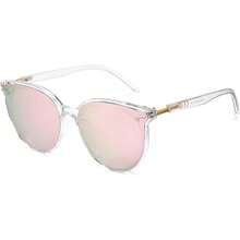 Cyxus Lentes de Sol para Mujeres, Lentes Polarizados Mujeres Lente Retro Protección UV para Conducir, Viajar, Compras - 03-No Polarizados Montura Transparente Lentes Rosas 1945 - Ver 2