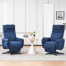 Comfortable Chaise Longue – Sofa – Chair With Footrest, Swivel, Ideal For Living Room, Bedroom, Apartment, Office, Beige, Blue. - 藍色 - 查看 8