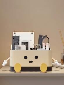 1pc Multifunctional Desktop Storage Box, Makeup Organizer, Remote Control & Office Supplies Holder, Desktop Decor (Includes Stickers) - Multicolor - View 6