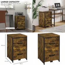 Vinsetto 2-Drawer File Cabinet Industrial Filing Cabinets For Home Hanging File Folders Vertical Home Office Organizer For A4 Size Rustic Brown - Brown - View 1