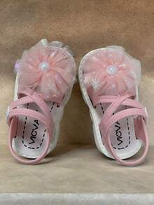 韩版珍珠心形女童凉鞋，时尚百搭西式软底凉鞋 - 粉色 - 查看 8