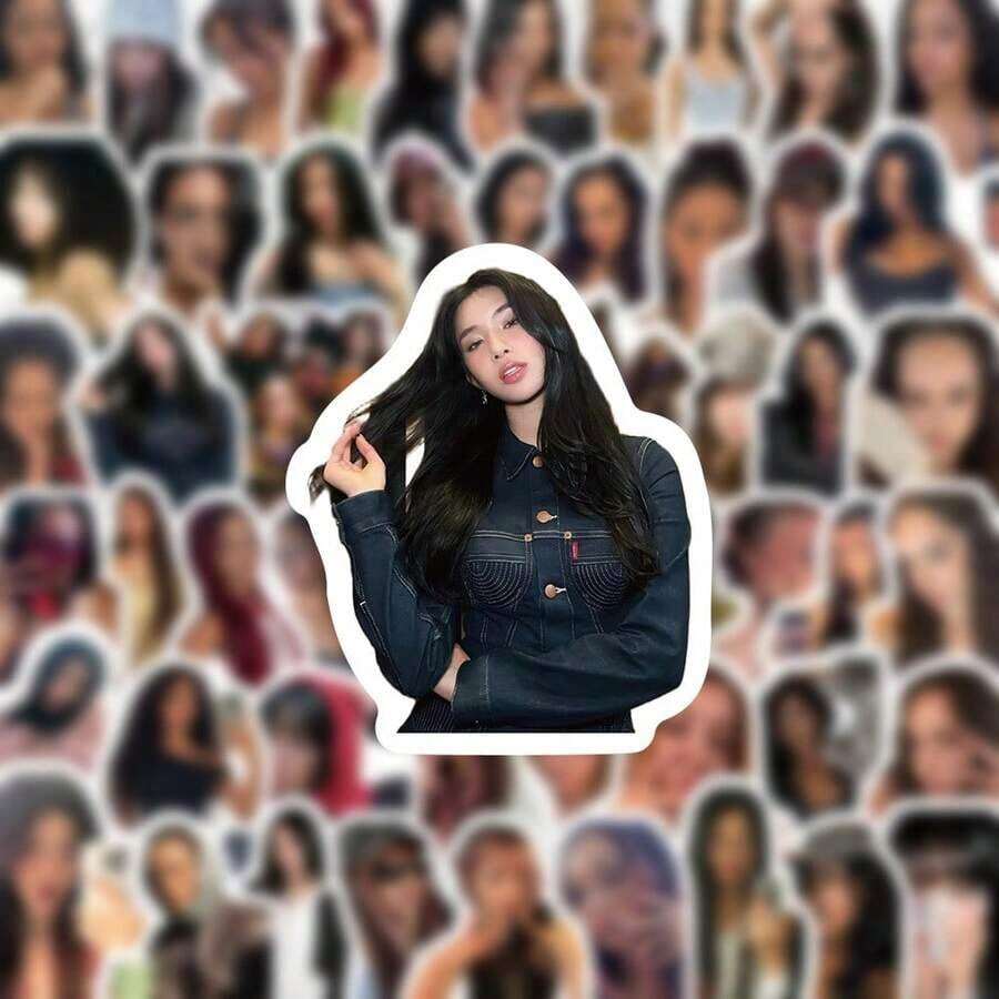 100 miếng dán hoạt hình graffiti nhóm nhạc nữ Katseye, thích hợp để trang trí tủ lạnh, hành lý, máy tính xách tay. - Nhiều màu - Xem 1