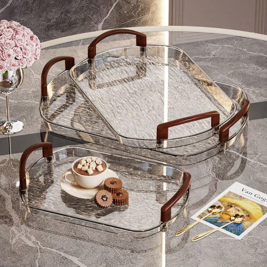 1pc Oval Pet Treat Fruit Platter, Suitable For Home Kitchen Fruit Platters, Restaurant Tables, And Ramadan Use - Grey - View 1