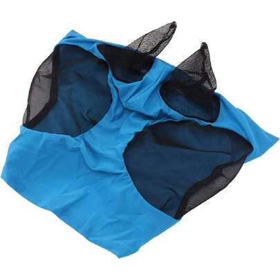 Máscara de Mosca de Malla de Caballo, Cubierta de Cara de Caballo, Protección de Orejas Elástica Cómoda, Elástico Transpirable para Granero (Azul),38912786
