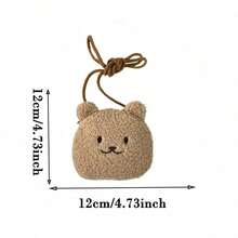 1pcs  Cartoon Cute Bear And Bunny Plush Crossbody Bag, Multifunctional Coin Card Holder, Headphone Storage Bag, Fashionable Shoulder Bag For Girls - 彩色 - 查看 6
