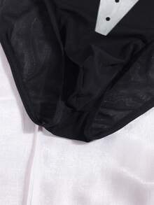 Men's Black Breathable Comfortable Daily Printed Triangular Briefs - Black - View 4