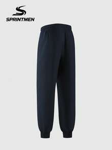 1 chiếc quần jogger nam màu xanh dương, thấm hút mồ hôi, thoáng khí, nhẹ, có dây rút ở eo, thích hợp cho tập luyện thể thao, tập thể dục, mặc hàng ngày, có thể giặt máy, mùa hè. - Màu xanh lam - Xem 6