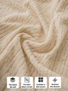 1件装毛绒提花防滑沙发坐垫套，柔软亲肤，防宠物抓挠，弹性沙发套，适用于L型组合沙发和1/2/3/4人座沙发（单独出售），四季皆宜。 - 米色 - 查看 10