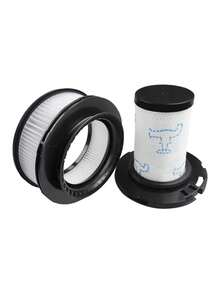 2个吸尘器滤芯，可水洗ABS材质，兼容Rowenta ZR009007 ZR009008、X-Force Flex 11.60 12.60 14.60 15.60 Animal RH9878 RH9898 RH9958 RH99F1等型号，配件 - 黑與白 - 查看 5