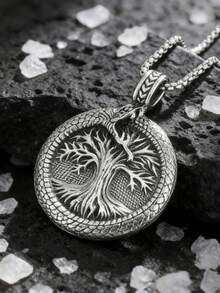 1件复古永恒树龙吊坠项链，时尚朋克风饰品，男女皆宜 - 時尚 - 查看 3