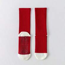 1Pair Women's Yoga Pilates Socks Chinese Zodiac Red Long Tube Combed Cotton Non-Slip High Elastic Antibacterial Pilling Free Daily Wear. - Red and White - View 10