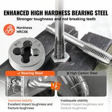 Tap And Die Set, 116-Piece Include Metric And SAE Size, Bearing Steel Taps And Dies, Essential Threading Tool For Cutting External Internal Threads, With Complete Accessories And Storage Case - 銀色 - 查看 2