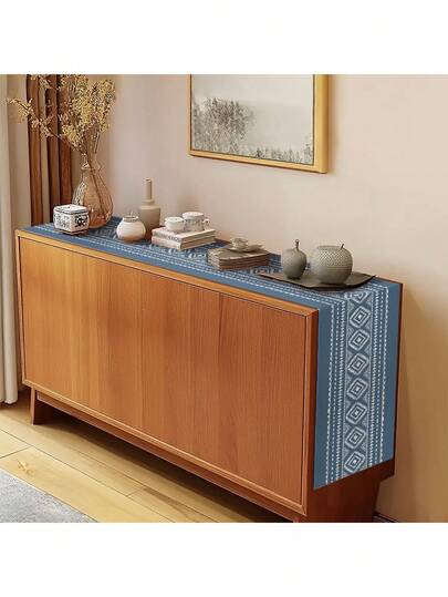 1 pièce Chemin de table style bohème, chemin de table rayé bohème, convient pour le Ramadan, écharpe de table en lin, pour intérieur/extérieur, résistant à la chaleur et aux taches, pour fête, cérémonie, table basse, table à manger, cuisine, décoration de maison, décoration saisonnière, printemps/été