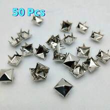 50/100/320 Pcs Square Pyramid Studs, 10mm 4-Prong Spike Rivet, Punk Rock Stud Spots, For Bags, Shoes, Leather Crafts