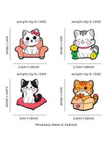 1枚可爱猫咪图案金属珐琅胸针 - 男女日常佩戴新奇胸针（枕头/花朵/盒子/沙发款式），柔软可爱的图案时尚配饰，可装饰外套，是送给爱猫人士的理想礼物