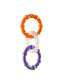 1pc Dog Toy With 3 Interlocking Rings, Interactive Chew Toy Designed For Dogs, Helps Grind Teeth And Clean, Relieves Boredom, Made Of And Durable Material, Suitable For Medium And Large Breed Dogs Like Poodle, Corgi, Golden Retriever. The 3 Rings Can Rotate Flexibly To Increase Interactive Fun And Satisfy Dogs' Chewing And Tug-Of-War Needs. Pet Accessory, Pet Supplies, Pet Essential. - Multicolor - View 14
