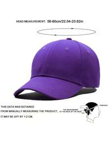 1pc Purple Sports Style Adjustable Metal Buckle Baseball Cap, Suitable For Outdoor Activities - A - View 6