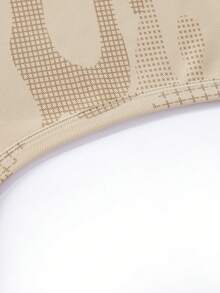 Men's Beige Camo Grid Print Sleeveless Tank Top - Sports Casual Daily Top - Khaki - View 5