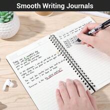EUSOAR Spiral Lined Notebook, A5 3packs 5.5\X8.3\ 120 Pages Hardcover Lined Travel Writing Journal, Notepad Sketchbook, Students College Office Business Subject Diary Ruled Spiral Book Journal-Black - Black - 查看 7