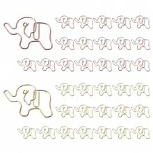 OWLFAVO 36pcs Elephant Shape Paper Clips With Clear Box, Rose Gold And Yellow Gold, Funny Cute Paperclips Bookmarks Planner Clips For Fun Office Supplies Schoolsss Gifts Wedding Decoration - Voi 36 cái - Xem 1