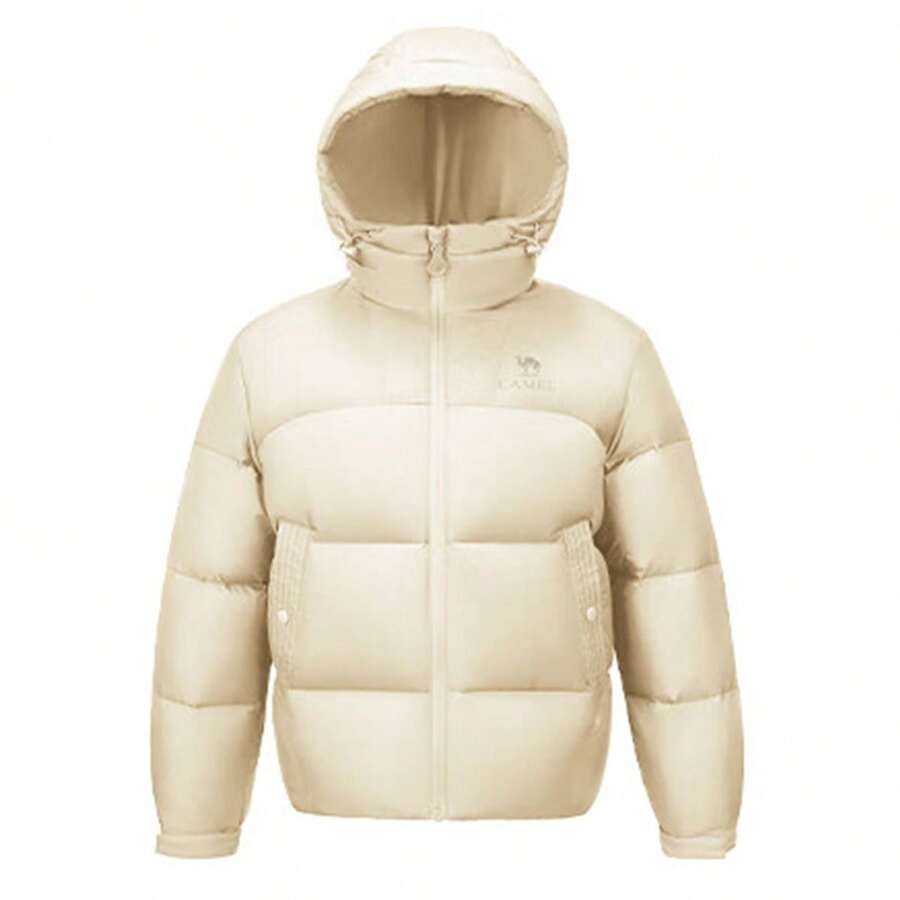 CAMEL CROWN Women's Graphene Down Jacket, Casual Hooded Down Coat, 90% Thick Warm Outerwear For Autumn/Winter - Grit Apricot - View 1
