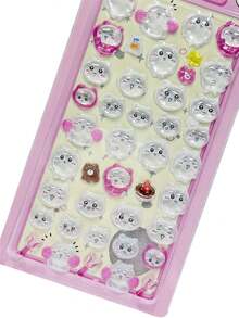 3D卡通可爱泡泡贴纸，手工制作高品质创意贴纸，适用于装饰手机、平板电脑，动态贴纸（颜色随机） - 彩色 - 查看 7