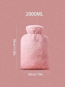 1pc Hot Water Bottle Filled With Water, With Faux Rabbit Fur Cover, For Girls Hot Compress, Warm Belly, Hot Water Bag, Small Size, Portable Water Filling, Hand Warmer, Hot Water Filling (Due To Different Batches, The Lines And Colors May Vary Slightly. We Apologize For Any Inconvenience This May Cause.)