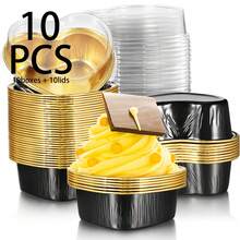 100/50/10 piezas Molde de aluminio para tartas con forma de corazón y tapa, taza para cupcakes de 100 ml/ 3.4 onzas, taza para flan y hornear para el Día de San Valentín, Día de la Madre, Boda, Navidad - Multicolor - Ver 22