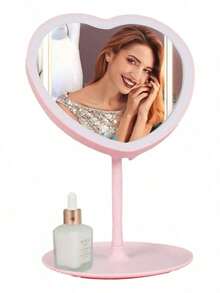 TendenciaEspejo De Maquillaje Con Luz Led Usb Recargable Marco RosaCalidad premium - 1 - Ver 2
