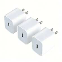 1-3个装 20W USB-C PD 快充墙充适配器，适用于家庭、办公室和旅行使用，兼容 17 Pro Max/17 Pro/Air/17、16 Pro Max/16 Pro/16 Plus/16、15 Pro Max/15 Pro/15 Plus/15/14 Pro Max/14 Pro/14/13 Pro Max/13 Pro/13/12/11/Xs/X/Xs Max/iPad 及其他设备 - 白色 - 查看 1