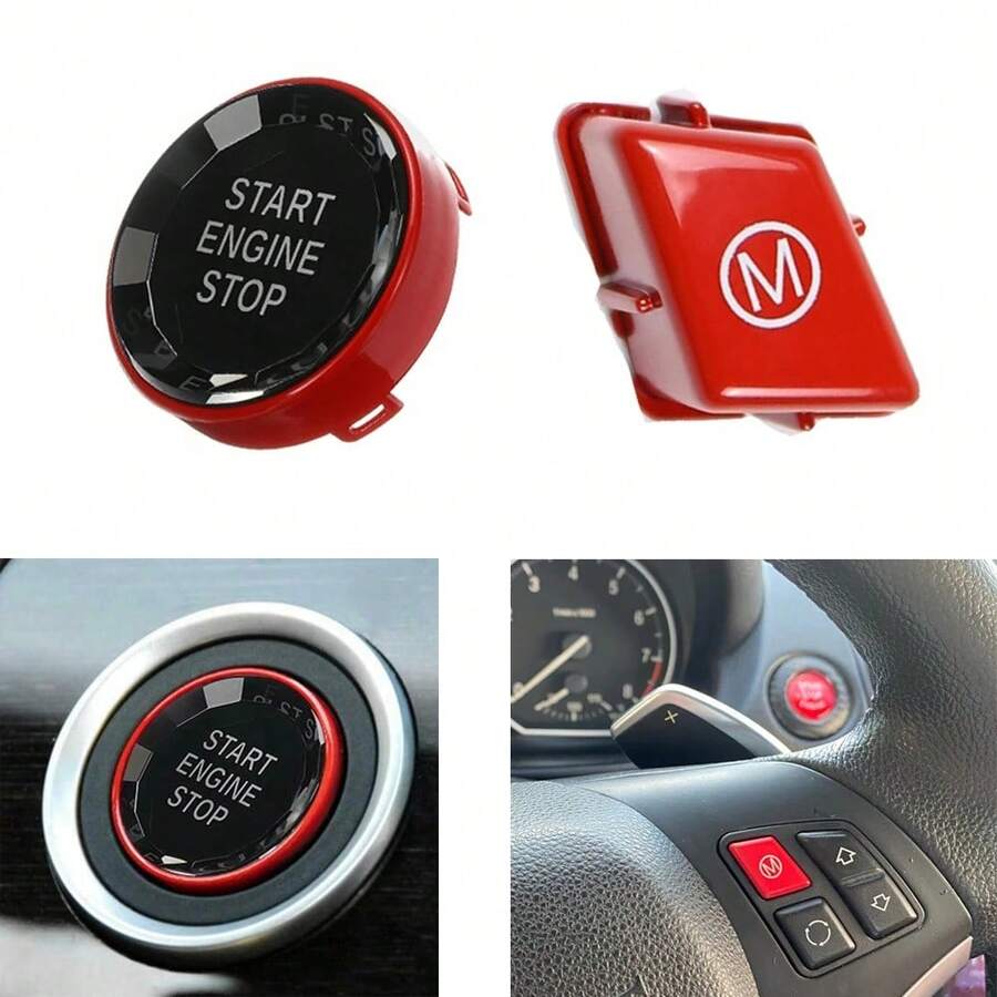 Car Steering Wheel M Mode Switch Start Button Fit For BMW E90 E92 E93 M3 E82 M Crystal - 2 Pcs - View 1