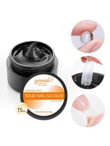 15g Durable Transparent Hard 3D Sculpting Gel Nail Glue, Suitable For Press-On Nails, For Home DIY And Nail Salons, Requires UV Curing - 15g - 查看 6
