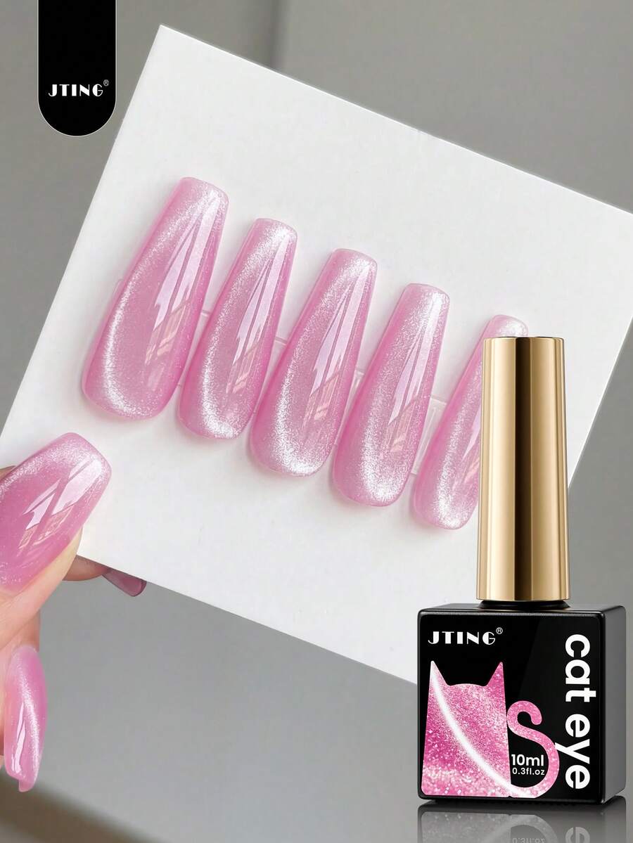 1 Bottle 10ml JTING Latest Cat Eye Gel Set, 4 Colors Magnetic Cat Eye Gel - Red Cat Eye, Pink Cat Eye, Professional Nail UV Gel For Home DIY & Nail Salon - Multicolor - View 1