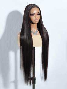 13*6*1 合成蕾丝前假发，38 英寸超长直发，自然黑渐变棕色蕾丝假发，适合角色扮演、耐热蕾丝前假发，女性日常派对佩戴 - 彩色 - 查看 2