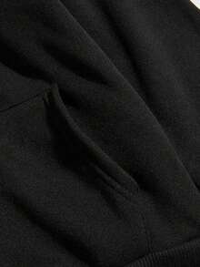 Men's Fashionable Versatile Car Print Loose Fit Hoodie Sweatshirt, Street Style - Black - View 4