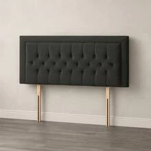 2ft6 Small Single Miami Chesterfield Velvetto Headboard 20inch - Cream - View 5