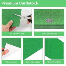30 Sheets Green Glitter Cardstock 8.5 X 11 Inches, Heavyweight 230gsm Premium Sparkling Card Stock Paper For Card MaFKing DIY Craft Party Decoration Schoolsss Student Supplies (Green) - Green - 查看 4