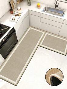 【热销！】1 件装柔软橡胶亚麻厨房地垫，3.5 毫米厚厨房地毯，现代简约风格厨房吸水地垫，大尺寸地毯，包边防止脱皮，吸水易清洁，亚麻表面，泡沫中间层，橡胶底部，适用于厨房地毯、厨房装饰、婚礼装饰、家居装饰、浴室地垫、玄关地垫、洗衣房地垫、走廊地毯、客厅地垫等。 - 彩色 - 查看 5